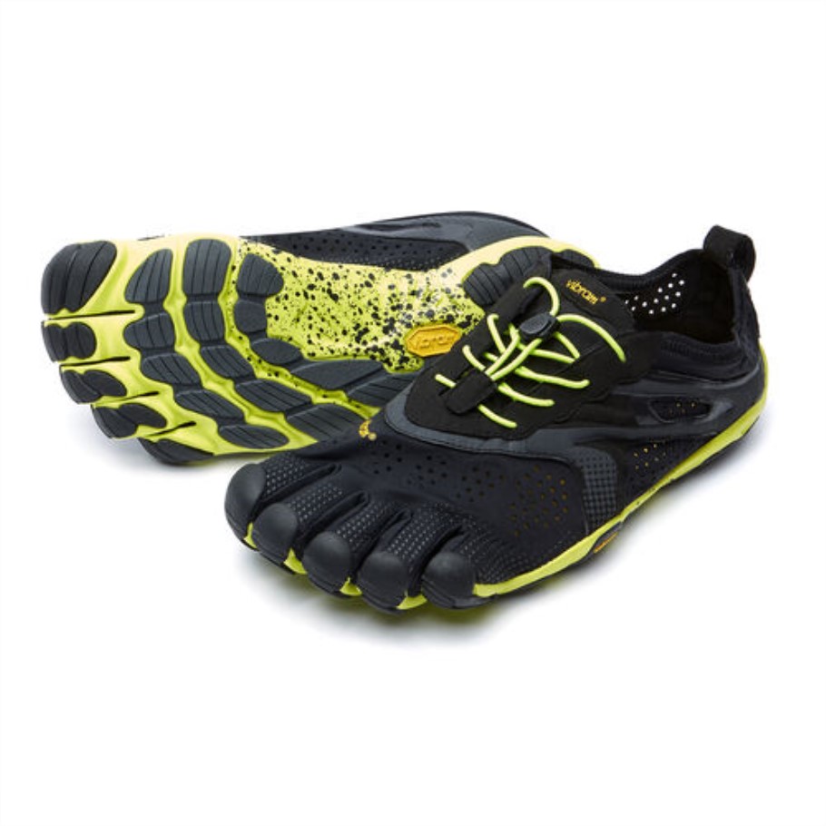 v_run_mens_vibram_black_yellow.jpg V-Run Men's Vibram Black-Yellow - Image 1