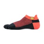 Red-Black Vibram 5Toe Sock No Show