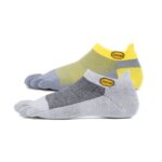 Vibram Light-Grey-Yellow-Grey 5Toe Sock No Show 2 Pack